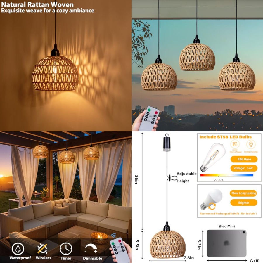 Outdoor Power For Gazebo - Pil ile Çalışan Asılı Dış Mekan