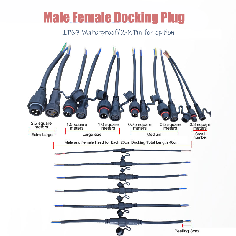 Extension Cord Outdoor - Erkek kadın uzatma tel bağlayıcı IP68
