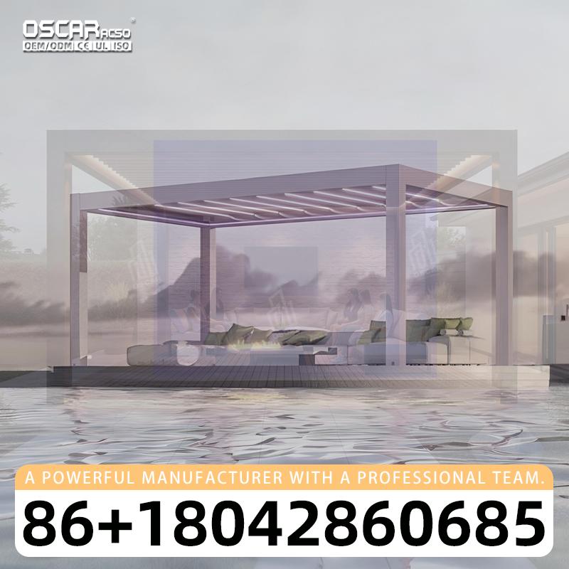 Outdoor Power For Gazebo - Geniş Motorlu Alüminyum Biyoklimatik Pergola, Lüks