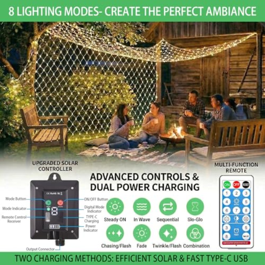 Güneş Enerjili Ağ Işıkları, 10 - Outdoor Power For Gazebo incelemesi ve fiyatı