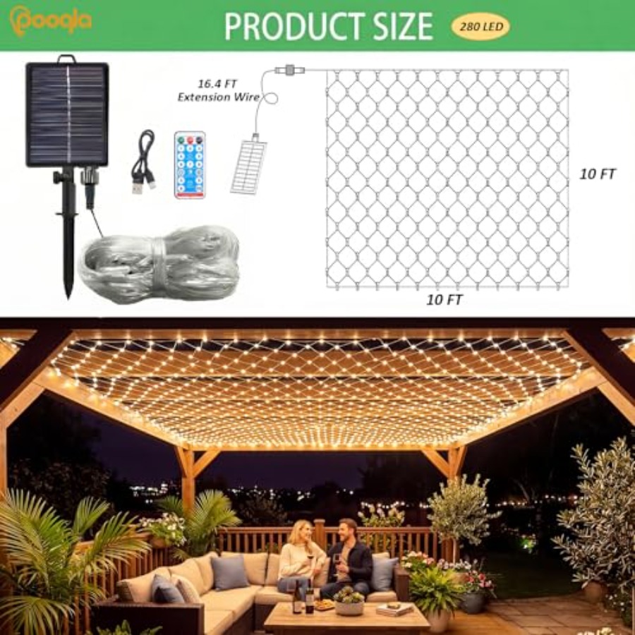 Güneş Enerjili Ağ Işıkları, 10 - Outdoor Power For Gazebo incelemesi ve fiyatı