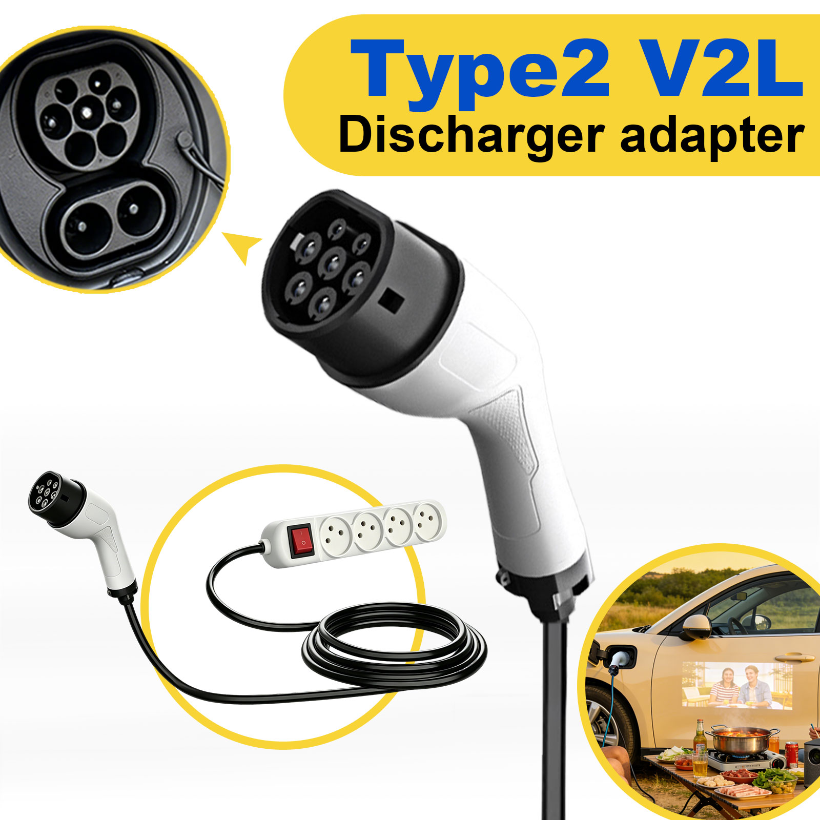 Tip2 V2L Deşarj Adaptörü İsrai - Outdoor Power Outlet incelemesi ve fiyatı